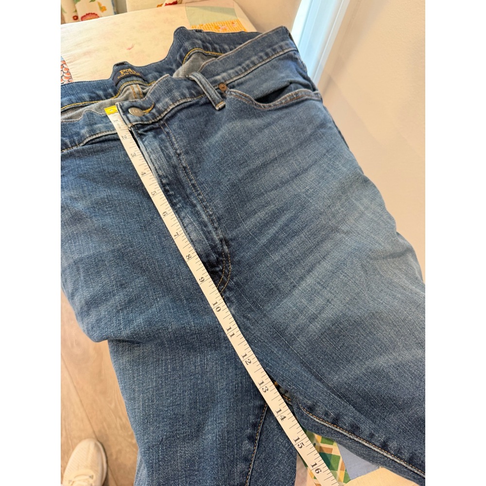 Polo Ralph Lauren Mens The Prospect Straight Blue Denim Jeans 44x30 Medium Wash - Picture 9 of 11
